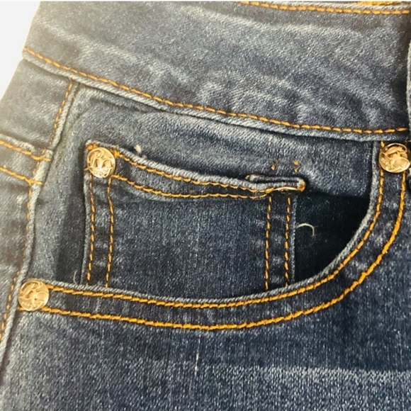 B & G Brand Skinny Distressed Blue Jeans Junior Size 5 - Picture 8 of 9